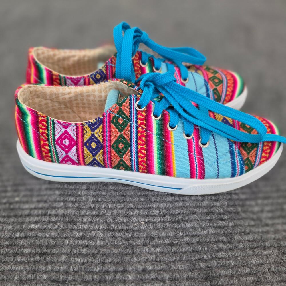 Inkkas Bluebird Peruvian Low-Top Multicolor Lace-Up  Sneakers Women's 8/Men's 6 - Picture 3 of 10